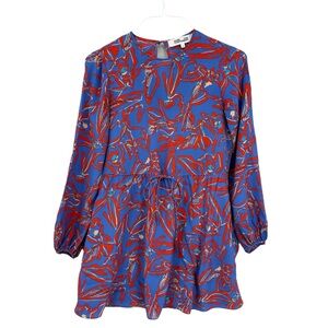 DIANE VON FURSTENBERG Dress Tie Front Silk in Custom Elsden Print